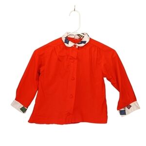 VTG RUTH of CAROLINA Girls Shirt Top 1950s 1960s Red‎ Patch Design Size Medium
